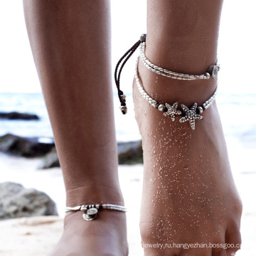 Shangjie Oem Tobillera Fashion Simple Bead Anklets Уникальная руна См. Звездный шарм пляжный штука для анализа веревки